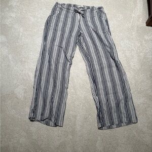 Just Living Black and White Striped Trousers